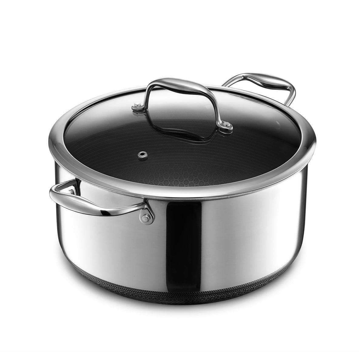 Hybrid Nonstick Stockpot with Tempered Glass Lid