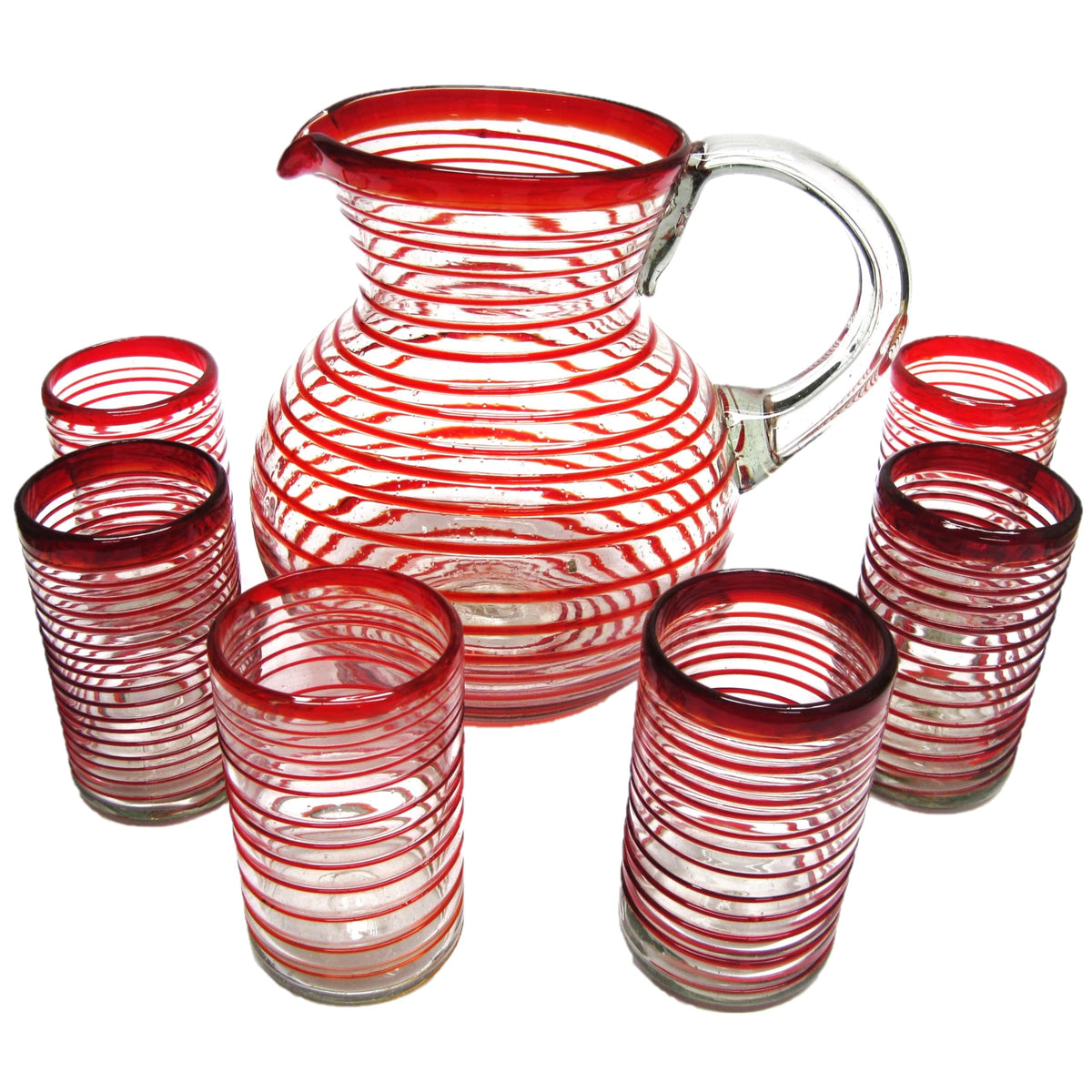 Colored Spiral Drinking Glass Set - 6 Piece