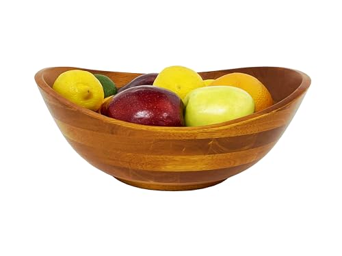 Woodard & Charles Wood Wave Salad Serving Bowl with Servers