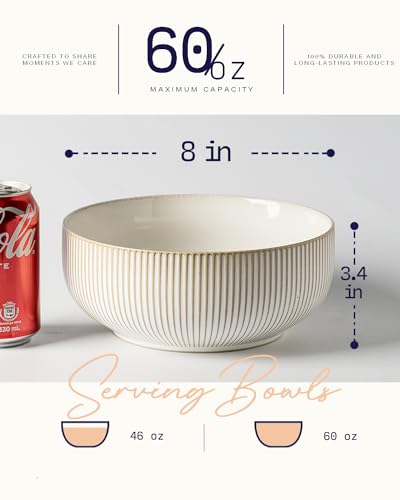 Large Ceramic Serving Bowl Set - 2 Piece