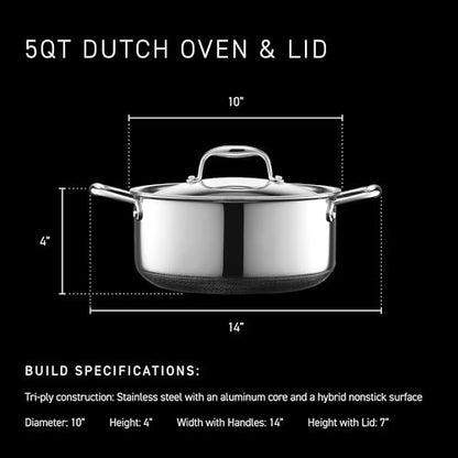 Hybrid Nonstick Stockpot with Tempered Glass Lid
