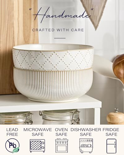Large Ceramic Serving Bowl Set - 2 Piece