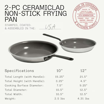 Ceramic Nonstick Frying Pan with Steel Handle
