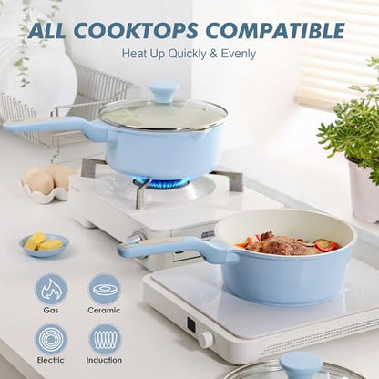 Nonstick Saucepan with Glass Lid