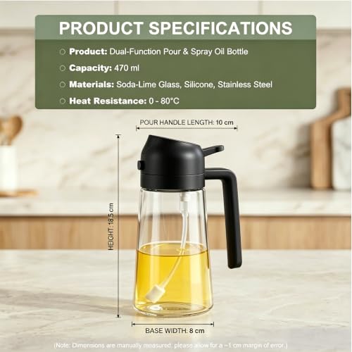 Pure Future 2-in-1 Olive Oil Sprayer for Cooking