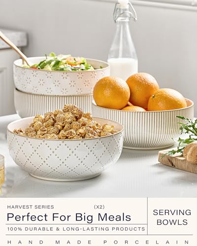 Large Ceramic Serving Bowl Set - 2 Piece