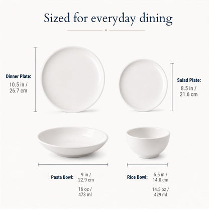 Creamy White Dinnerware Set - 16 Piece