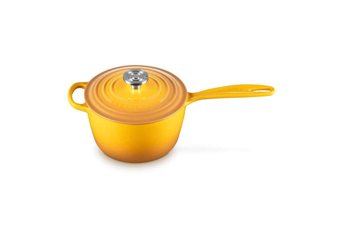 Enameled Cast Iron Saucepan with Lid - 1.75 Qt