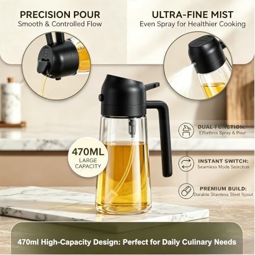 Pure Future 2-in-1 Olive Oil Sprayer for Cooking
