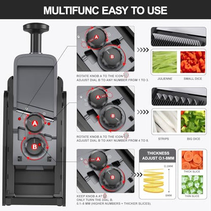 Adjustable Mandoline Slicer & Vegetable Chopper