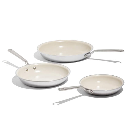 Ceramic Nonstick Frying Pan with Steel Handle