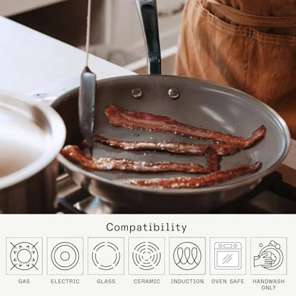 Ceramic Nonstick Frying Pan with Steel Handle