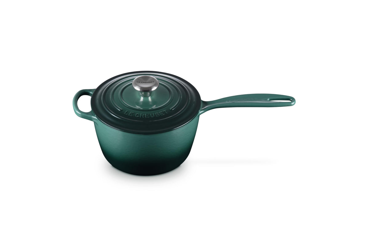 Enameled Cast Iron Saucepan with Lid - 1.75 Qt