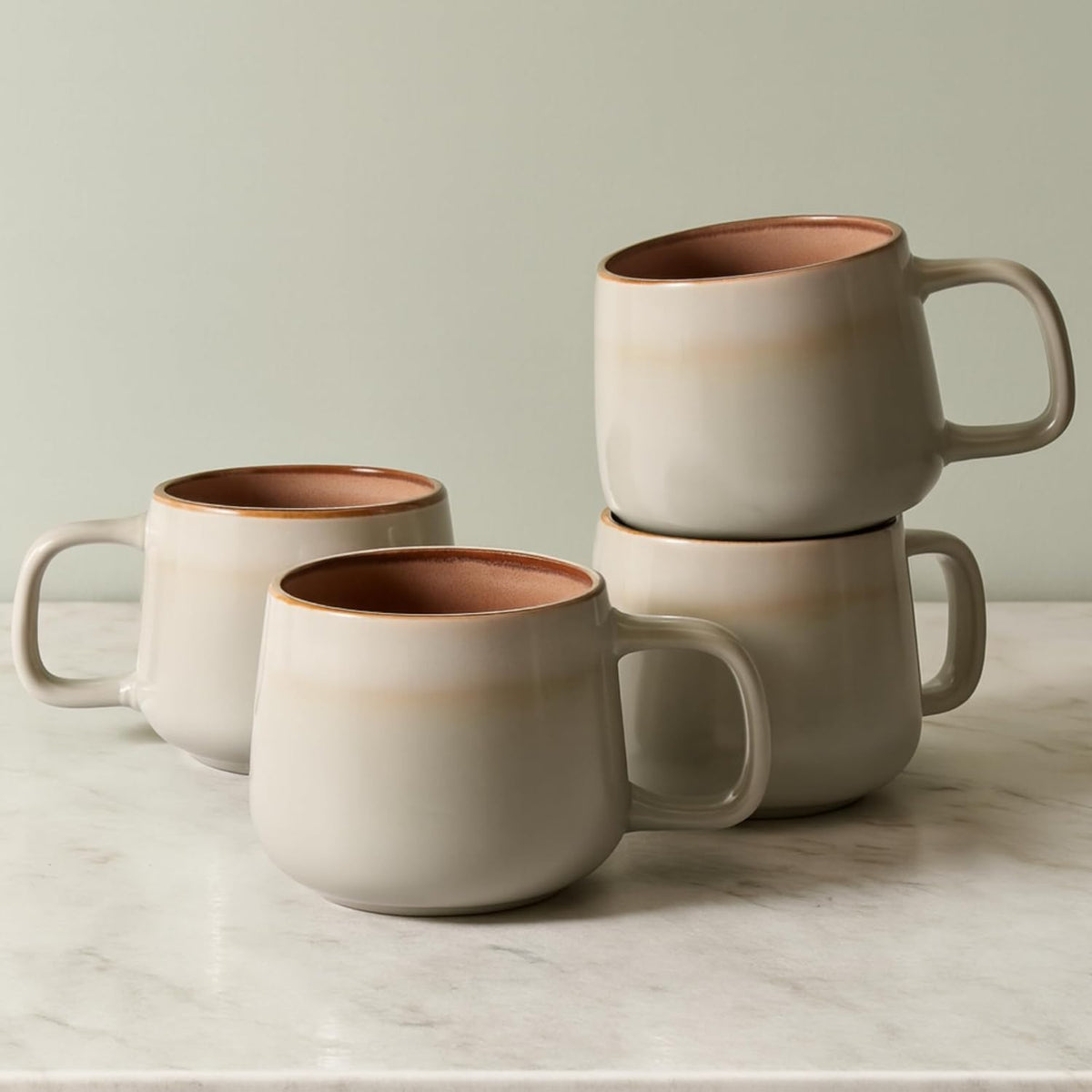 12 oz Ceramic Coffee Mug Set - 4 Piece