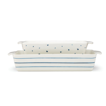 Porcelain Dinnerware Set with Blue Bay Design