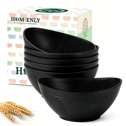 Large Wheat Straw Serving Bowls - Set of 6