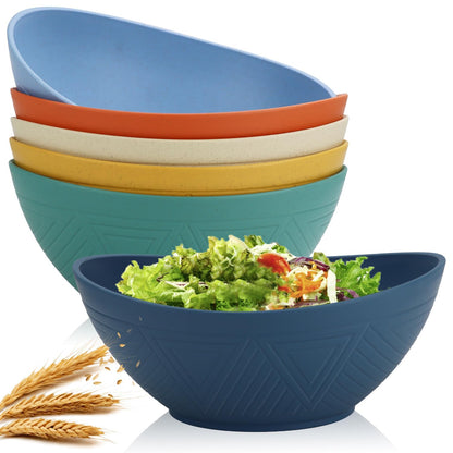 Large Wheat Straw Serving Bowls - Set of 6