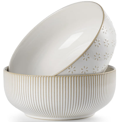 Large Ceramic Serving Bowl Set - 2 Piece