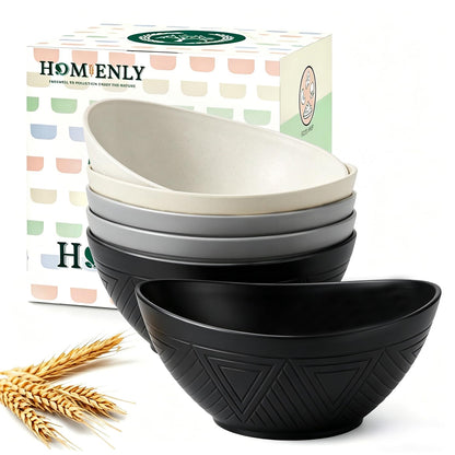 Large Wheat Straw Serving Bowls - Set of 6