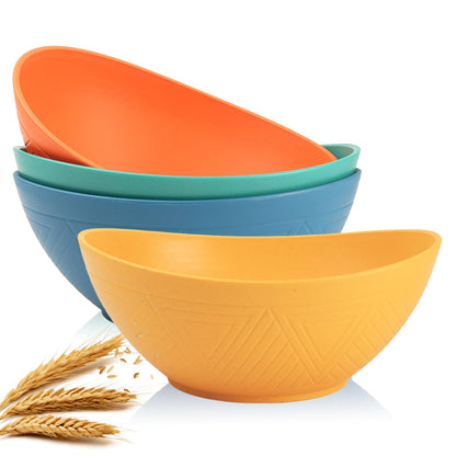Large Wheat Straw Serving Bowls - Set of 6