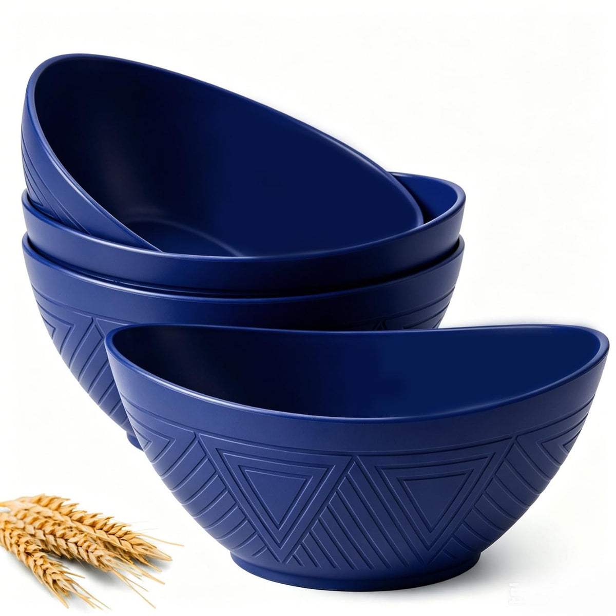 Large Wheat Straw Serving Bowls - Set of 6