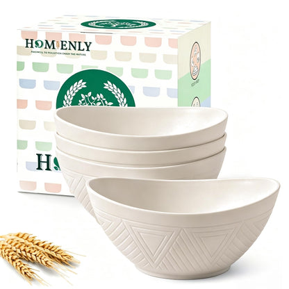 Large Wheat Straw Serving Bowls - Set of 6