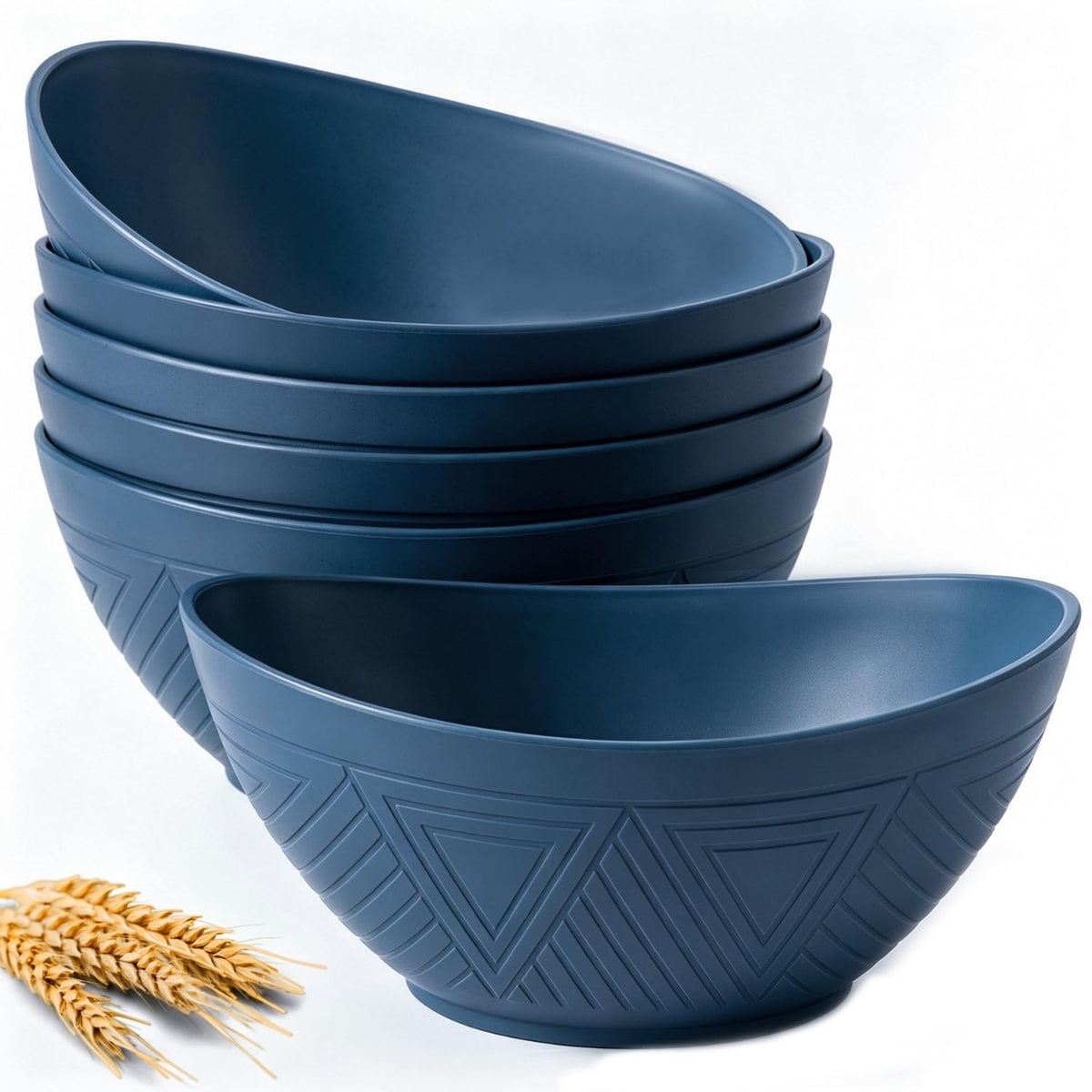 Large Wheat Straw Serving Bowls - Set of 6