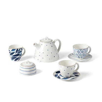 Porcelain Dinnerware Set with Blue Bay Design