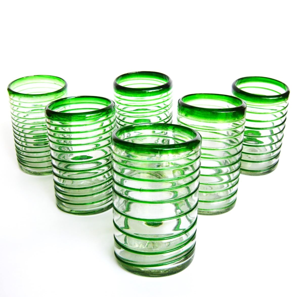 Colored Spiral Drinking Glass Set - 6 Piece