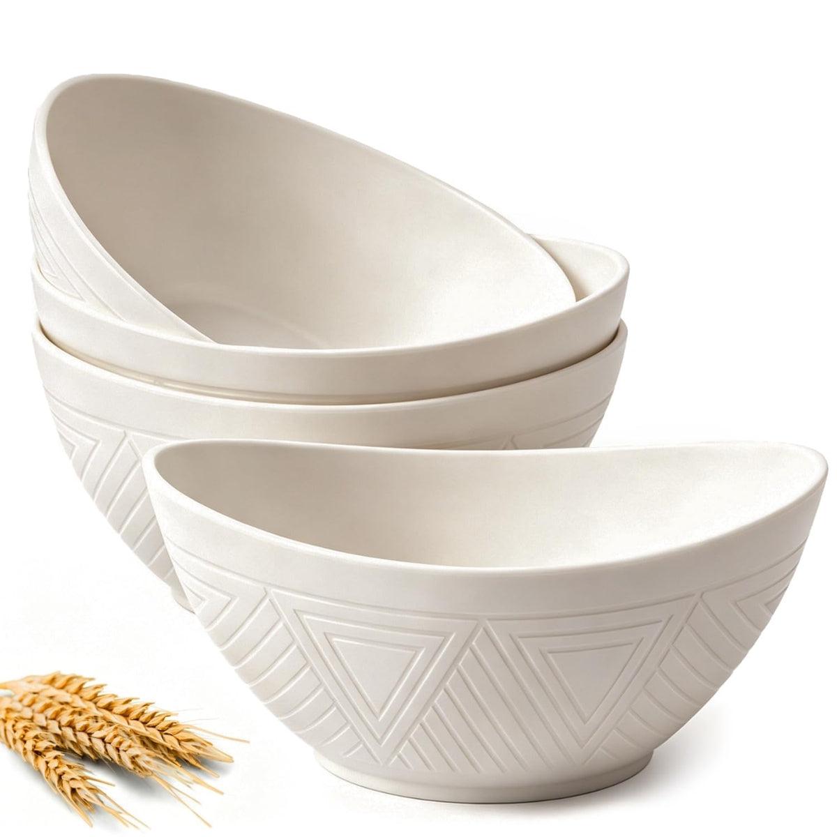Large Wheat Straw Serving Bowls - Set of 6