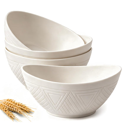 Large Wheat Straw Serving Bowls - Set of 6