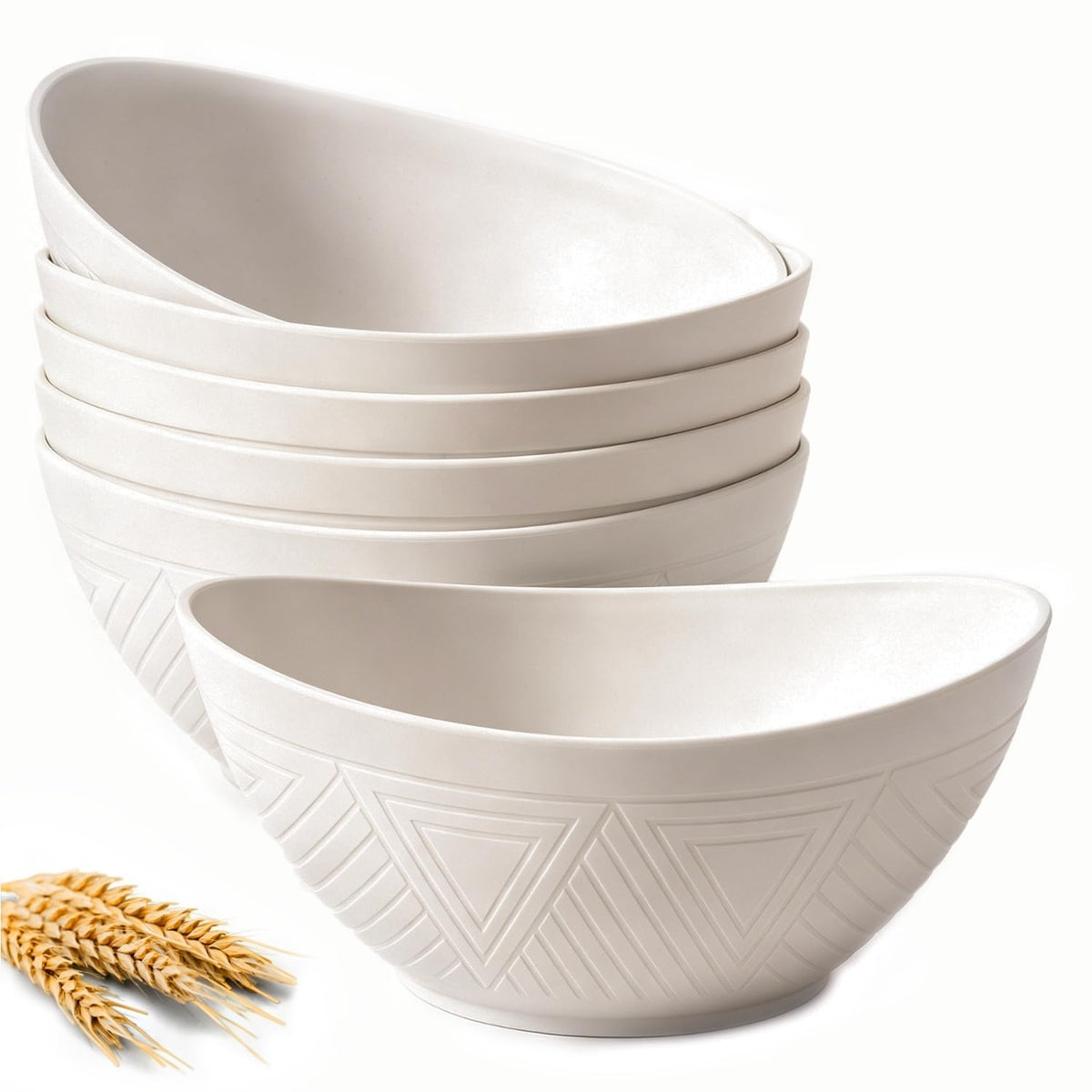 Large Wheat Straw Serving Bowls - Set of 6