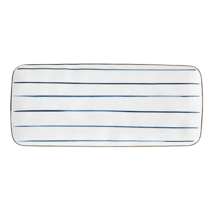 Porcelain Dinnerware Set with Blue Bay Design