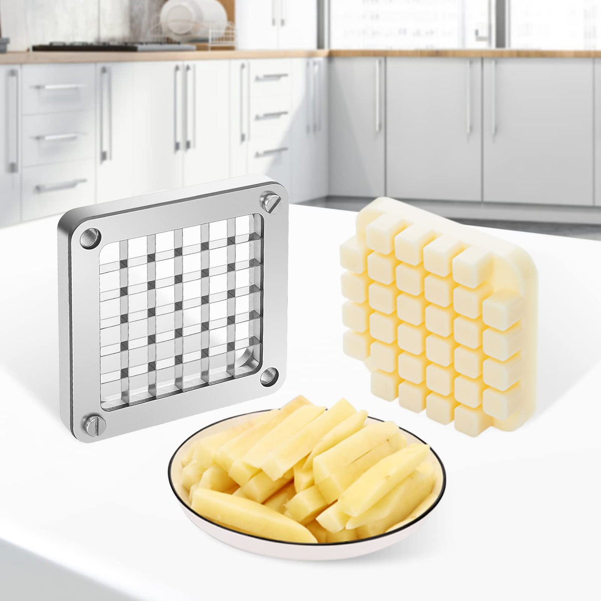 Heavy-Duty Vegetable Chopper with 4 Blade Sizes