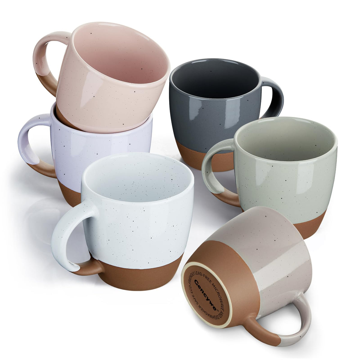18 oz Ceramic Coffee Mug Set - 6 Piece