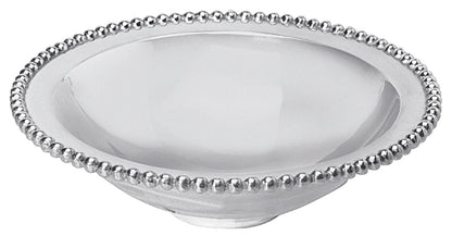 Large Pearled Silver Serving Bowl