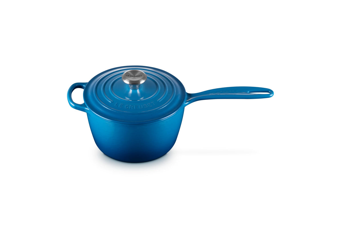 Enameled Cast Iron Saucepan with Lid - 1.75 Qt