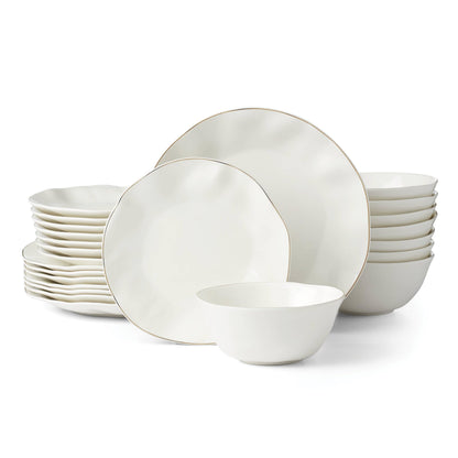 Porcelain Dinnerware Set with Blue Bay Design