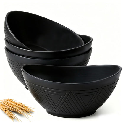 Large Wheat Straw Serving Bowls - Set of 6