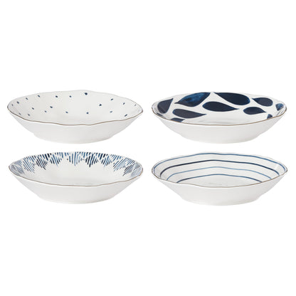 Porcelain Dinnerware Set with Blue Bay Design