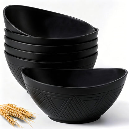Large Wheat Straw Serving Bowls - Set of 6