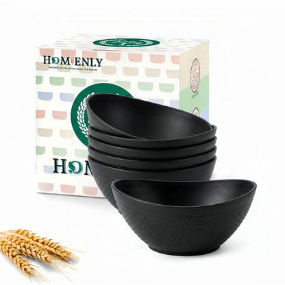 Large Wheat Straw Serving Bowls - Set of 6