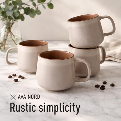 12 oz Ceramic Coffee Mug Set - 4 Piece
