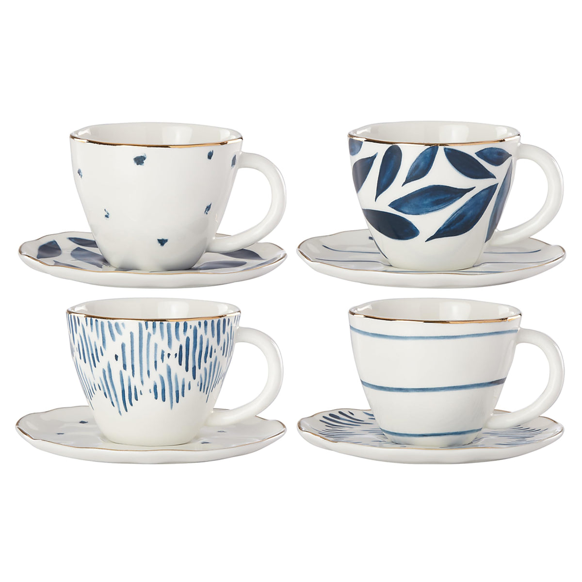 Porcelain Dinnerware Set with Blue Bay Design