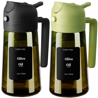 2-in-1 Glass Olive Oil Sprayer & Dispenser