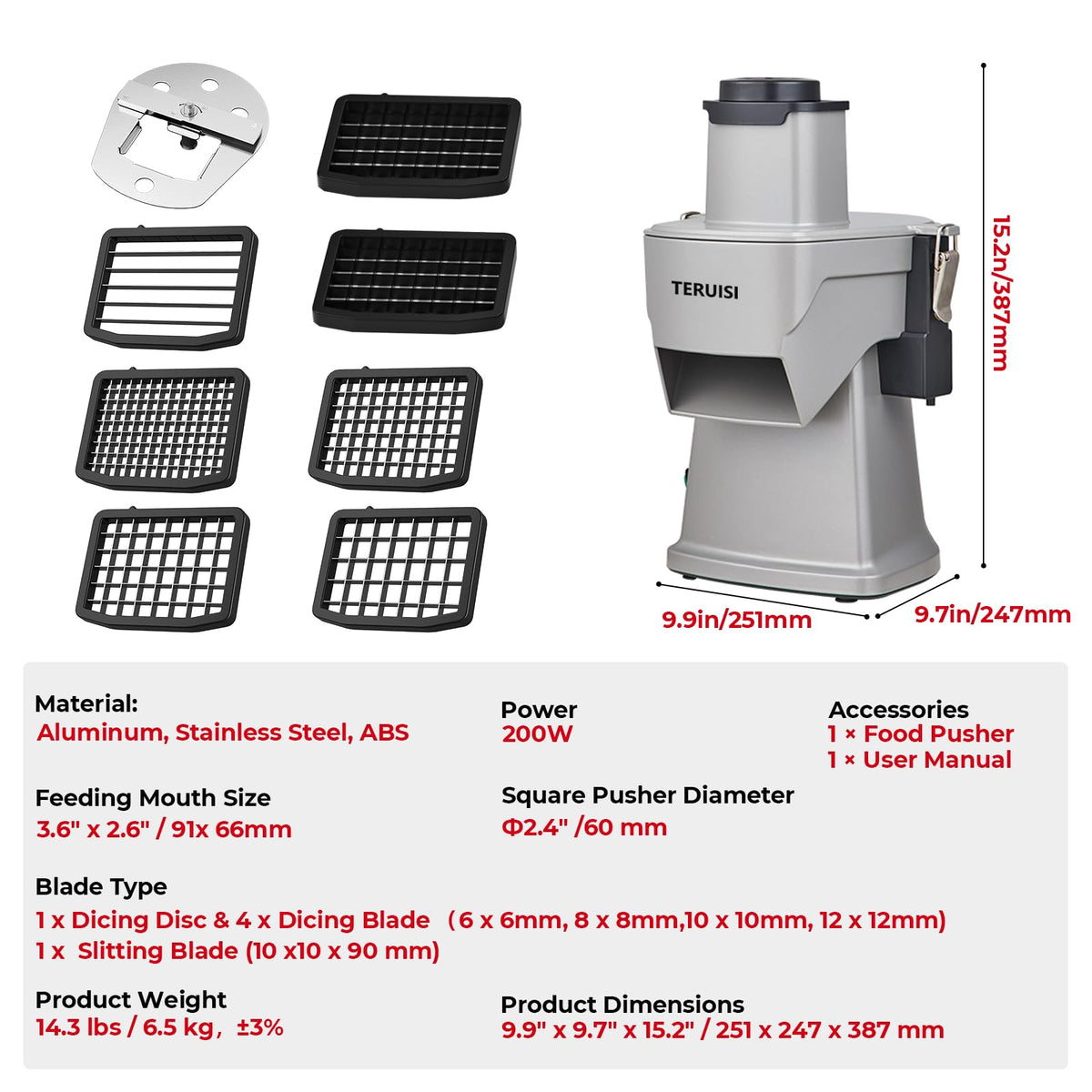 Electric Vegetable Chopper with Accessories
