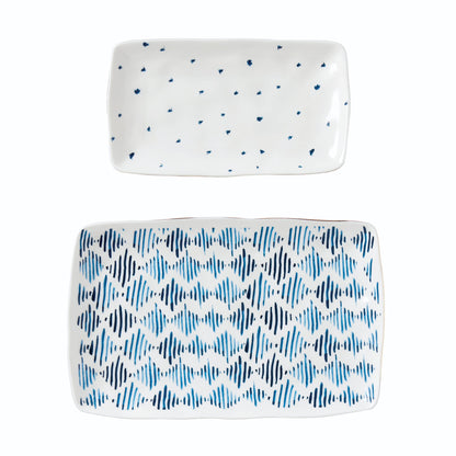 Porcelain Dinnerware Set with Blue Bay Design