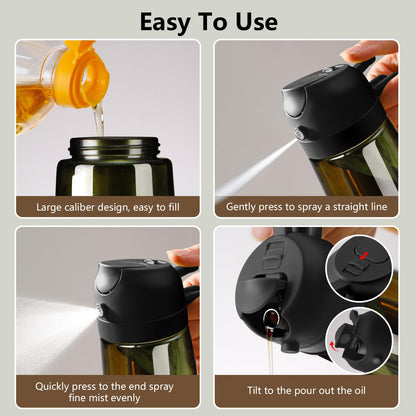 2-in-1 Glass Olive Oil Sprayer & Dispenser