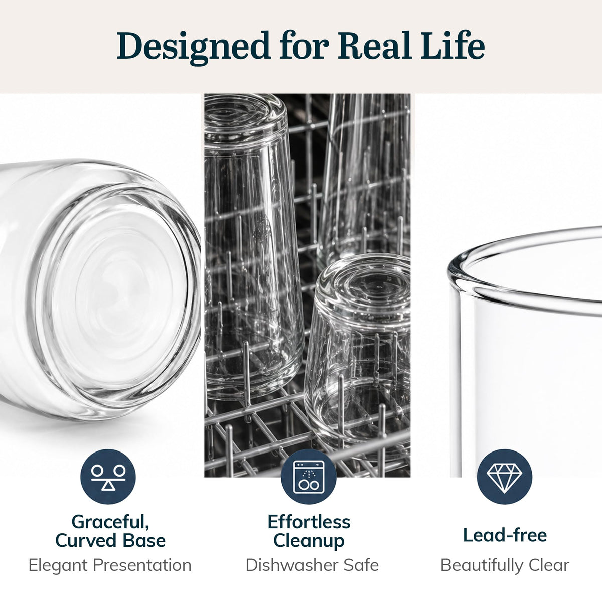 Classic Glass Tumblers for Mixed Drinks