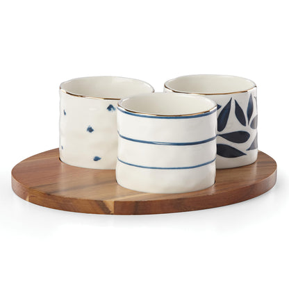 Porcelain Dinnerware Set with Blue Bay Design